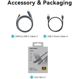 Cable HDMI Vention ABLHG Gris 1,5 m