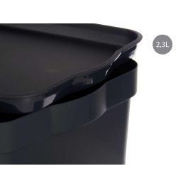 Caja de plástico con tapa Kipit 6L antracita 21x11x32 cm (12 Unidades) Caja de plástico con tapa Kipit 6L antracita 21x11x32 cm (12 Unidades)