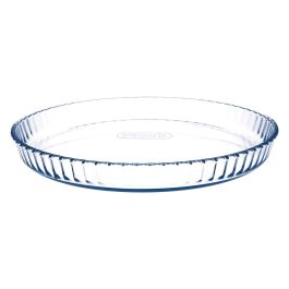 Pyrex Classic Molde Tarta Redondo Vidrio Transparente 30 cm, Resistente Rayones, Horno 300°C, Microondas y Lavavajillas