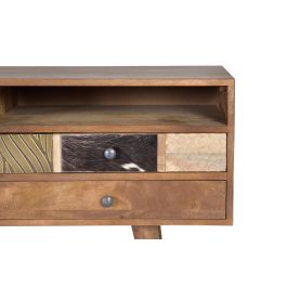 Giner y Colomer Mueble TV Madera de Mango Nogal Claro 160 cm 3 Cajones