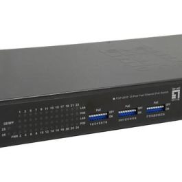 Level One FGP-2602 Switch de 24 puertos FE con 2 puertos GSFP de 19 pulgadas y 380W con 24 puertos PoE