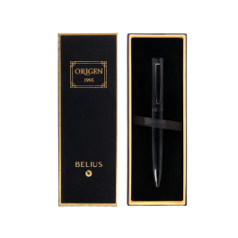 Belius Origen 1995 Bolígrafo Aluminio Textura Cepillada Negro Tinta Azul 0,8 mm Caja Diseño