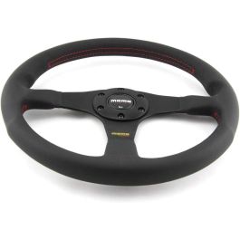 MOMO MOMVTUNERBLK32R Volante Tuner Competición Universal Piel Negra 320mm para Coche y Simulador Hecho en Italia