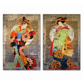 DKD Home Decor Cuadro Oriental Multicolor Lienzo y Pino 1.8 x 60 x 40 cm (2 Unidades) Precio: 8.98999992. SKU: B1E55CP8X8