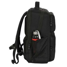Safta Mochila Real Madrid Premium para portátil de 15,6'' con USB y 2 Bolsillos, Color Negro, 31x44x13cm