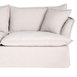 Sofá 3 Plazas Crema Tejido 221 X 103 X 72 cm