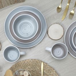 Home Deco Factory Bol 600 Ml Gris Bicolor Cerámica Mesa