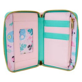 Loungefly Cartera Minnie Mouse Vacation Style de Piel Vegana con Cremallera - 15x10cm, Detalles Bordados y Apliques