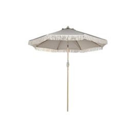 DKD Home Decor Parasol Cuadrado Inclinable para Terraza y Jardín de Algodón y Acero, 246x246 cm, Altura 240 cm, Colección Woodcol