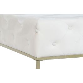 DKD Home Decor Descalzadora Blanco Dorado 100 x 45 x 100 cm Poliester Metal Capitone