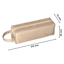 Liderpapel Estuche Portatodo Classic Rectangular con Asa Crema 210x70mm