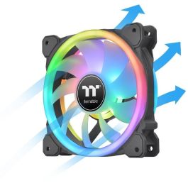 Thermaltake SWAFAN 14 RGB Radi. Fan Black TT Premium Edition 3 Pack, Ventilador 140mm, para PC, 500-2000 RPM
