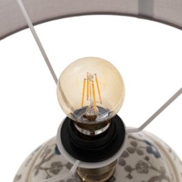 Lámpara Mesa Blanco-Gris Porcelana 23 X 23 X 44 cm