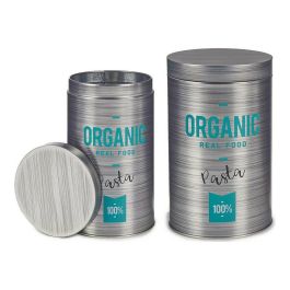 Kinvara Bote Hojalata Redondo Organic Pasta, 10.4x18.2x10.4 cm, Gris (24 Unidades)