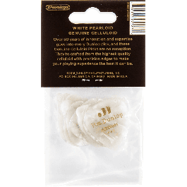 Dunlop Pack 12 Púas Genuine Celluloid Blancas - Medium
