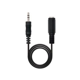 Nanocable 10.24.0203 Cable de Audio Estéreo Prolongador con Conectores Jack 3.5mm Macho a Hembra, 3 Metros, Negro.