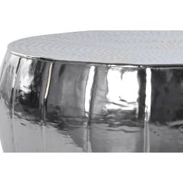 DKD Home Decor Mesa Centro Chic de Metal Plateado 83x83x33 cm Doble Cara