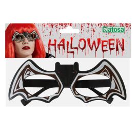 Gafas de Sol Diseño Murciélago Negro y Blanco para Disfraces, Halloween, Fiestas Temáticas y Carnavales