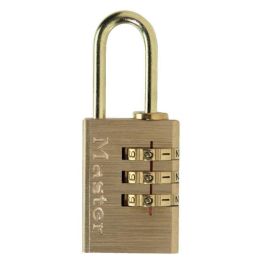 Master Lock Candado de Combinación Programable 20 mm, 3 Dígitos. Cuerpo de Aluminio Acabado Latón y Mango de Acero Precio: 22.49999961. SKU: B1A5AVG86D