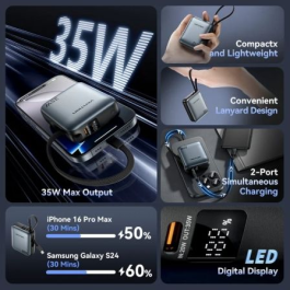 Vention FHFH0 Powerbank 10000mAh 35W Gris