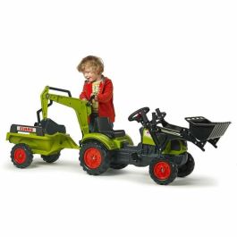 Falk Retroexcavadora de pedal CLAAS Arion 410, pala frontal, excavadora, remolque caja abierta, volante con bocina, para niños desde 2 años Falk Retroexcavadora de pedal CLAAS Arion 410, pala frontal, excavadora, remolque caja abierta, volante con bocina, para niños desde 2 años