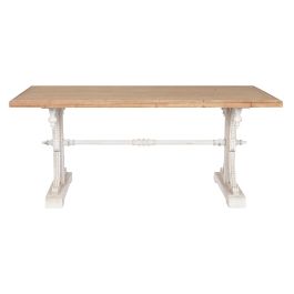 Mesa de Comedor Home ESPRIT Blanco Natural Abeto Madera MDF 180 x 90 x 76 cm