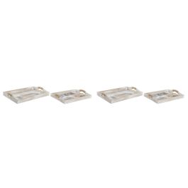 DKD Home Decor Bandeja Scandi Mdf Variedad de Colores y Diseños para Decoración, Set de 2 piezas de 40x30x6 cm