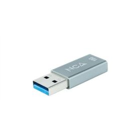 Nanocable Adaptador USB-C Hembra a USB-A Macho 10Gbps Gen2 con OTG, Carga y Transferencia de Datos Gris metálico