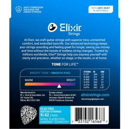 Elixir Pack 3 - Juegos Cuerdas Eléctrica Nanoweb Nickel P. Steel Super Light 9-42