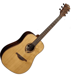 LAG Guitarra Acústica Dreadnought Tramontane 118 - Tapa de Cedro Rojo Macizo, Fondo y Laterales Khaya, Acabado Natural Brillante