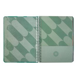 Agenda Espiral Antartik Pattern A6+ 2025 Semana Vista Color Verde Papel 80 gr