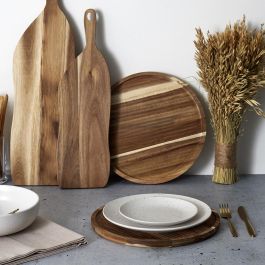 Home Deco Factory Cocooning Plato Presentación Acacia Diámetro 32 cm