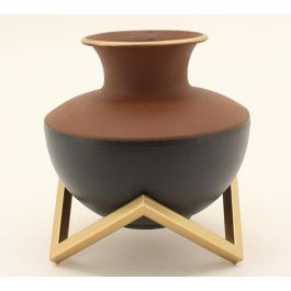 DKD Home Decor Jarrón Moderno Decorativo de Metal para Interiores, Multicolor, Ideal para Salón o Dormitorio, 16x17x17 cm Precio: 8.8572. SKU: S3030965
