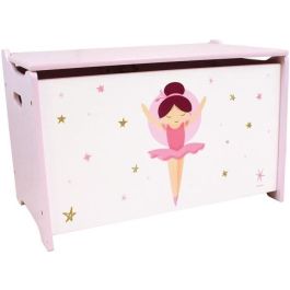 Fun House AUC3700057134815 Caja de madera temática Bailarina para almacenamiento infantil - H.40 x L.58 x D.36 cm