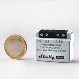Shelly PM Mini Gen. 3 Relais WLAN BT Unterputz Interruptor Inteligente 1P Inalámbrico Compatible con Alexa Google Home