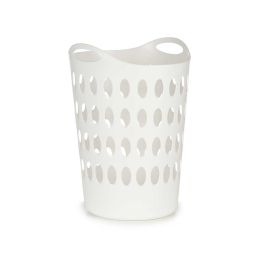 Kipit Cesto Plástico 50L Blanco con Asas 44x42x56.5 cm (Set de 12)