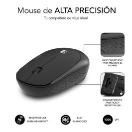 SUBBLIM Raton Business Plus Silencioso inalambrico 2.4G 1200 DPI Negro