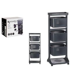 Kinvara Verdulero Plástico 3 Alturas con Ruedas, Color Antracita, 33x11.2x42 cm Precio: 28.88999993. SKU: S3610961