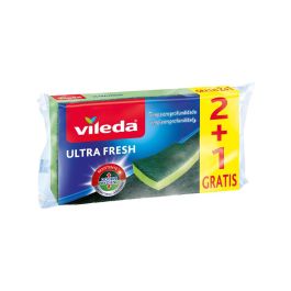 Vileda Ultra Fresh Estropajo con Esponja Antibacterias 99.9% Protección Multiusos para Limpieza Higiénica Duradera - Pack 3 Unidades Precio: 2.50000036. SKU: S7904139