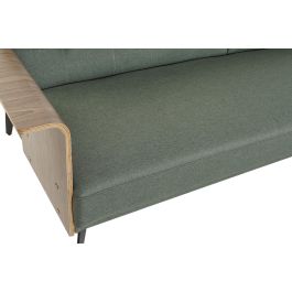 DKD Home Decor Sofa Cama Urban Verde Negro. Convertible y Desmontable. Tapizado en Poliéster. Estructura de Eucalipto y Metal. Medidas 87 x 81 x 203 cm.