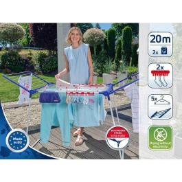 Leifheit Pegasus 200 Secador de pies confort L 167 x D 66 x H 87 cm 2 cables ondulados