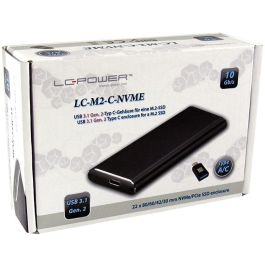 LC-Power LC-M2-C-NVME Caja Externa para SSD M.2 NVMe USB 3.1 Gen2 10 Gbit/s Tipo C - Negro