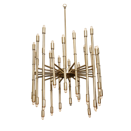 DKD Home Decor 1c25 Lámpara de Techo Item Home Dorada, Acero Patinado Brillante, Bombilla E14 5W, Ø 74 cm x Alto 158 cm