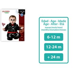 Disfraz Mono Esqueleto Mexicano para Bebé Niño con Estampado Multicolor Negro, Talla 6-12 Meses. Ideal para Halloween y Día de Muertos.