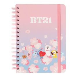 ERIK Cuaderno A5 Sakura, 90 Hojas Tapa Dura con Encuadernación Wire-O, Cierre Elástico y Bolsillo Interior - Diseño BT21 Precio: 8.88999947. SKU: B19AG5SZND