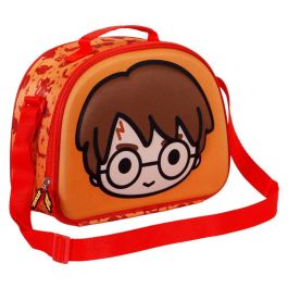 Harry Potter Bolsa Portamerienda 3D Bobblehead Naranja, 5L, Forro Isotérmico, Asa Bandolera Ajustable