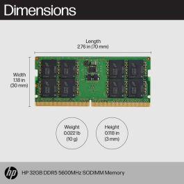 HP Memoria SODIMM DDR5 de 32GB y 5600MHz para portátiles - Amplía tu productividad con velocidad