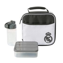 SAFTA Bolsa porta alimentos térmica Real Madrid con Tupper y Botella 650ml + 335ml