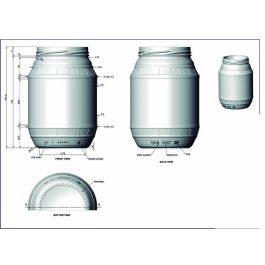 Mediterraneo Bote de Vidrio 975 cc con Tapa Barril 997 - 10.5 x 15.5 x 10.5 cm (12 Unidades)