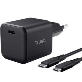 Trust 26046 Cargador de Pared GaN Maxo 65W Ultrareducido 1xUSB Tipo-C con Cable USB-C de 2m para Móvil/Tableta/Portátil
